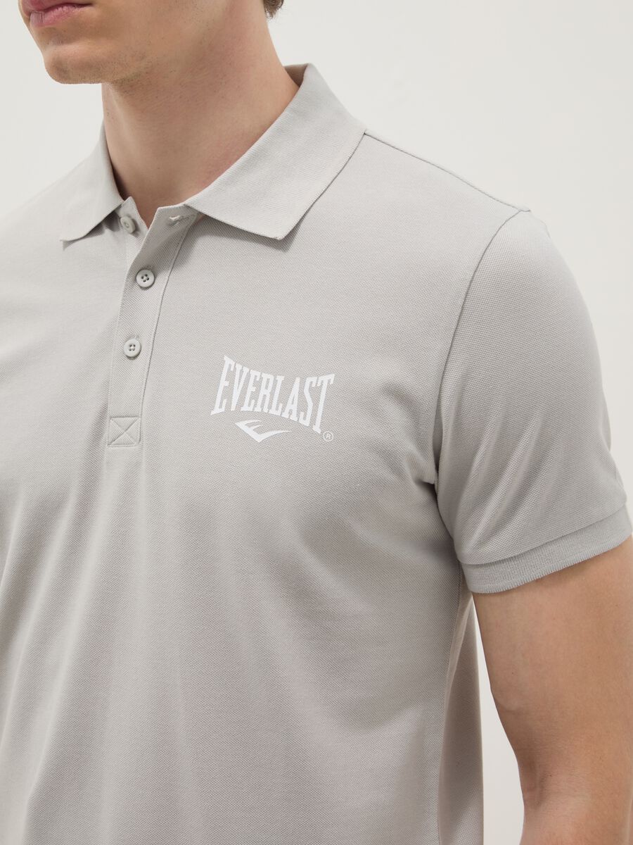Polo a maniche corte in puro cotone grigia_1