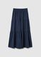 Blue Pure Cotton Tiered Long Skirt_4