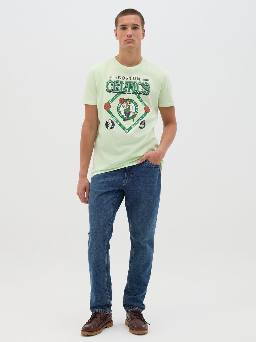 Green Boston Celtics Cotton Crop T-shirt_1