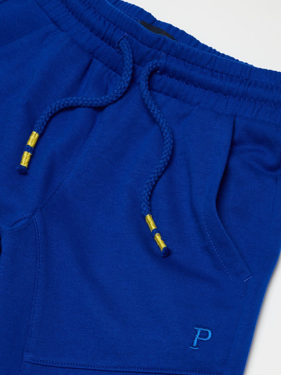 Fleece Bermuda shorts with logo embroidery and drawstring_5