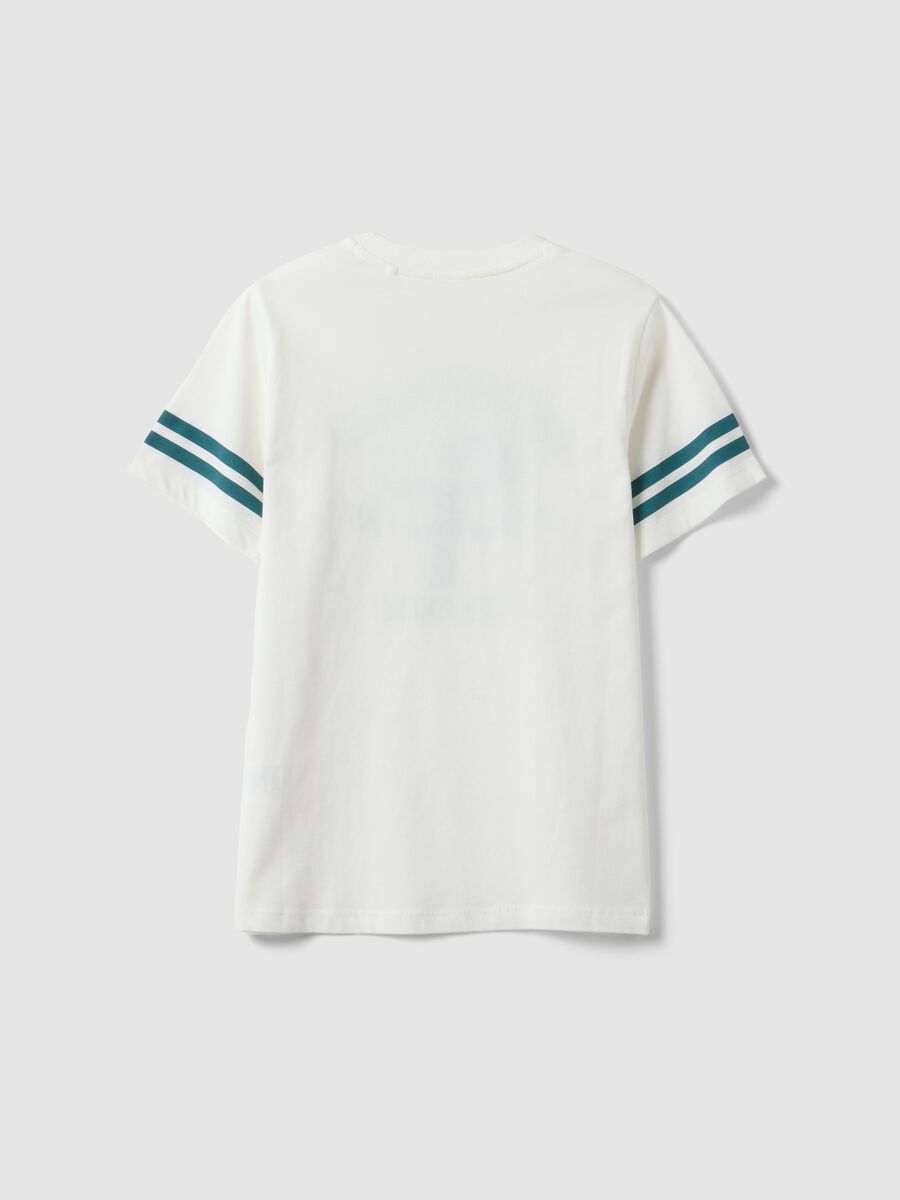White pure cotton boys&rsquo; T-shirt with graphic details, regular fit_4