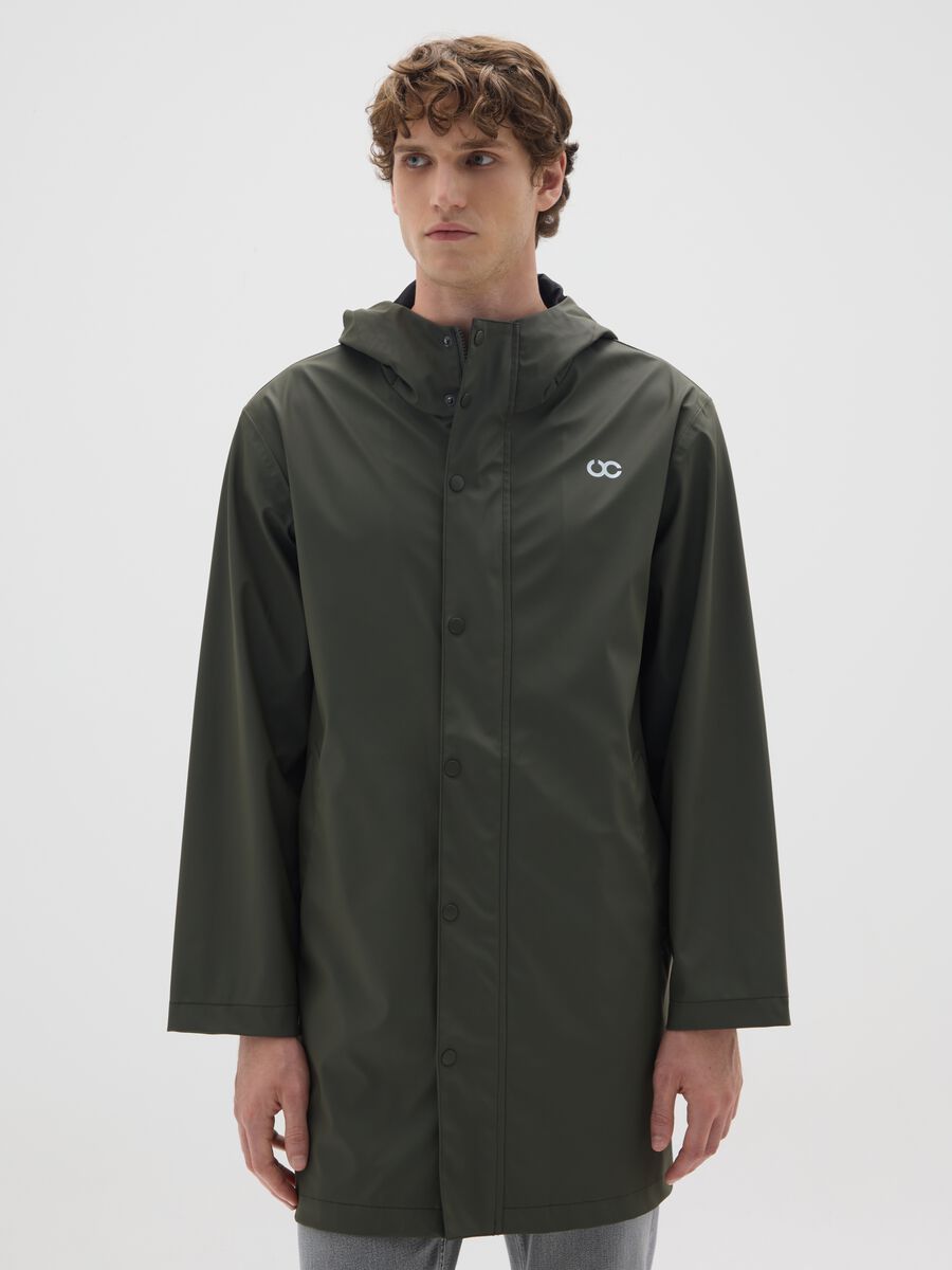 Regular fit green waterproof light jacket_0