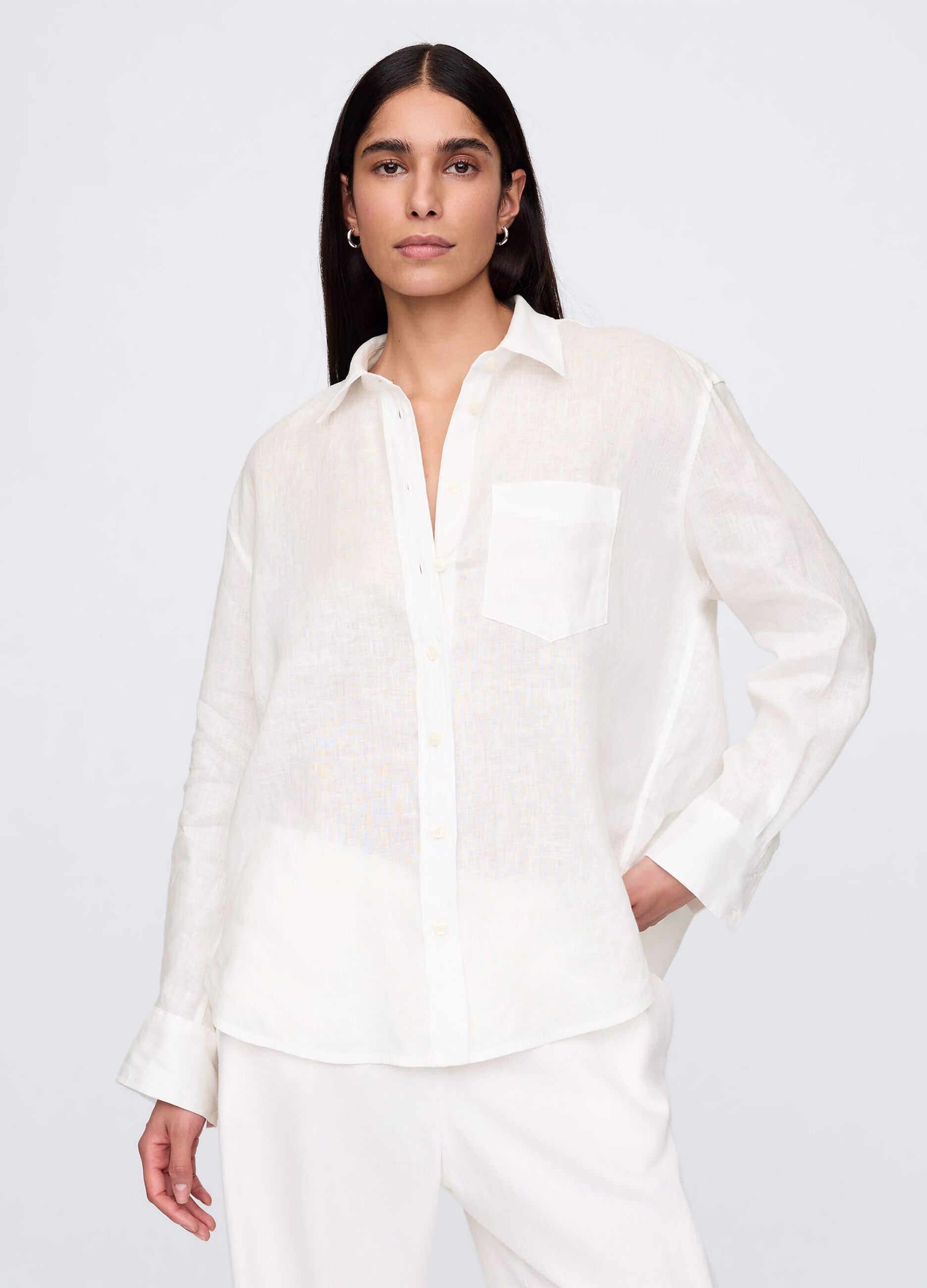 Camicia ampia in puro lino