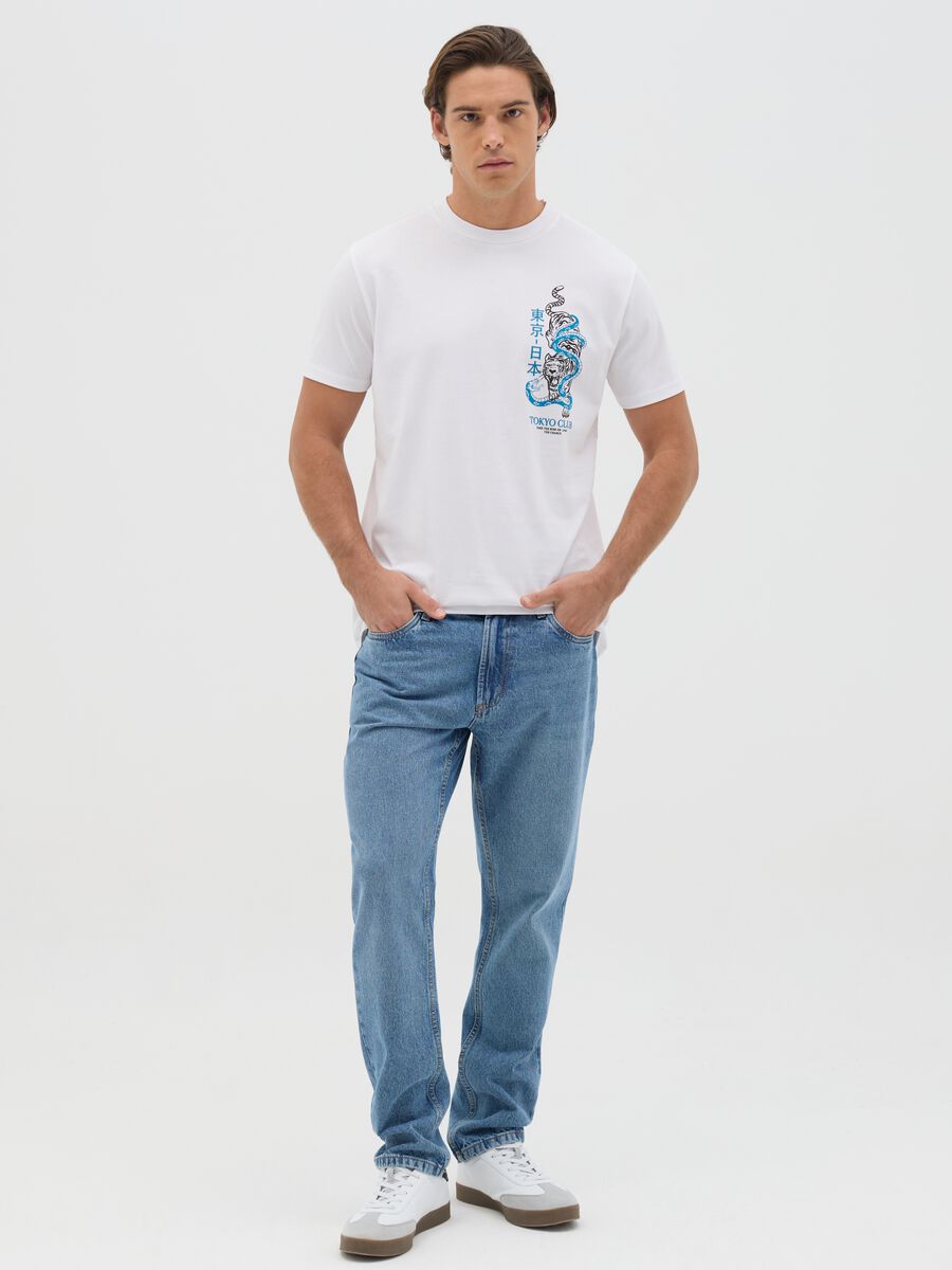 White T-shirt with Tokyo Club print_1