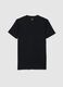 Black pure cotton V-neck regular fit T-shirt_4