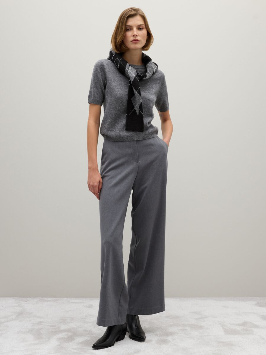 Maglione in pura lana grigio regular fit_1