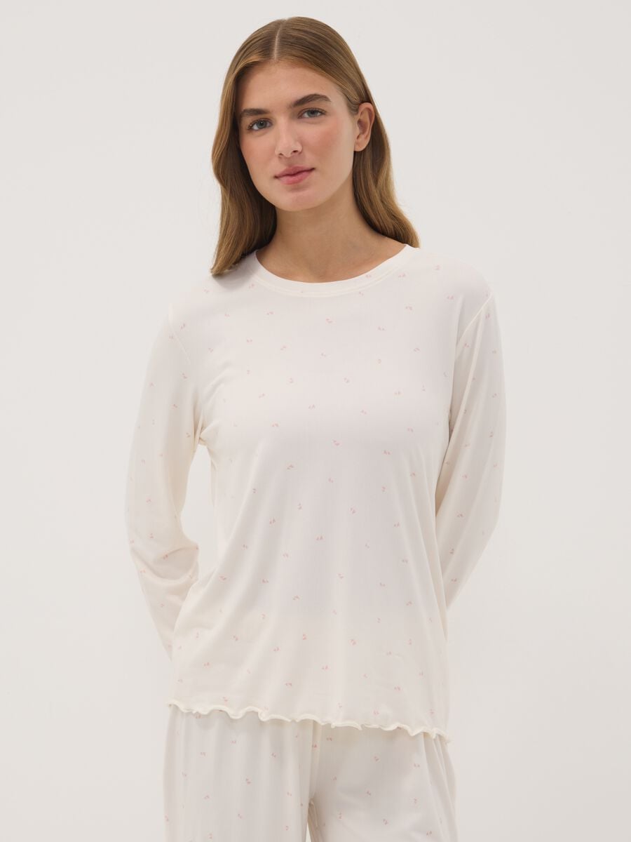 Black stretch-fabric crew-neck pyjamas_1