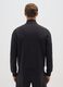 Black cotton-blend regular fit sweatshirt with zip_2