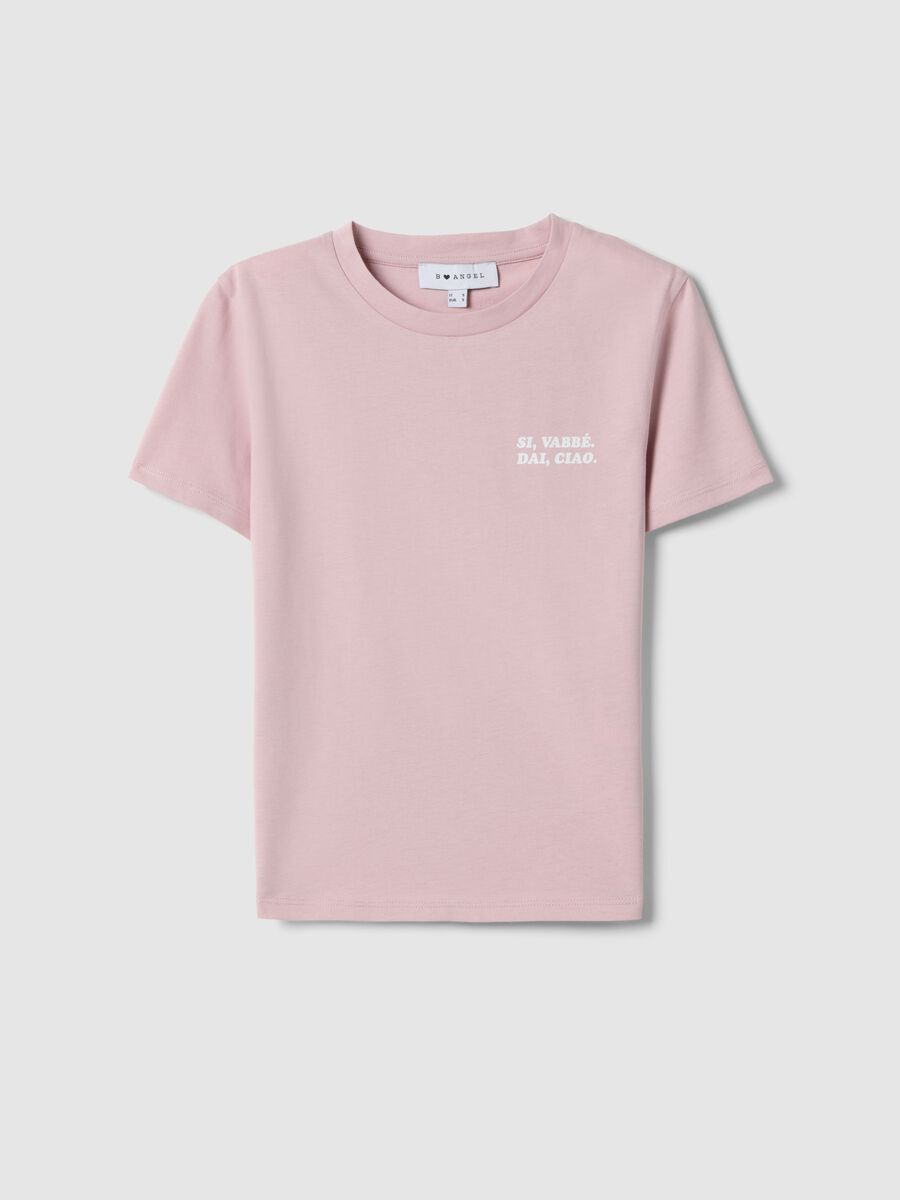Slim fit pink pure cotton t-shirt with print_4