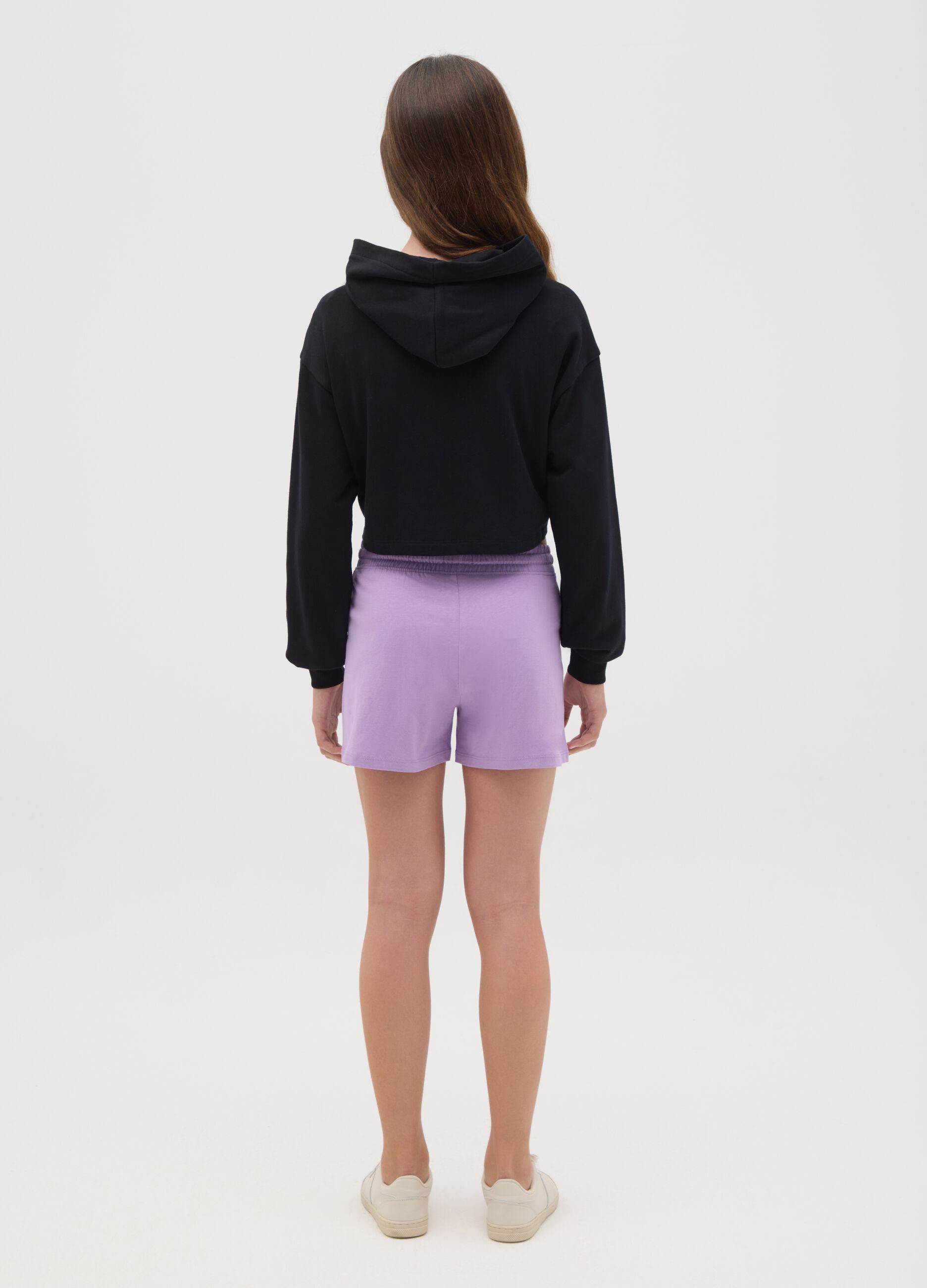 Cotton shorts with drawstring