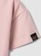 Pink cropped stretch cotton T-shirt with print for girls_3