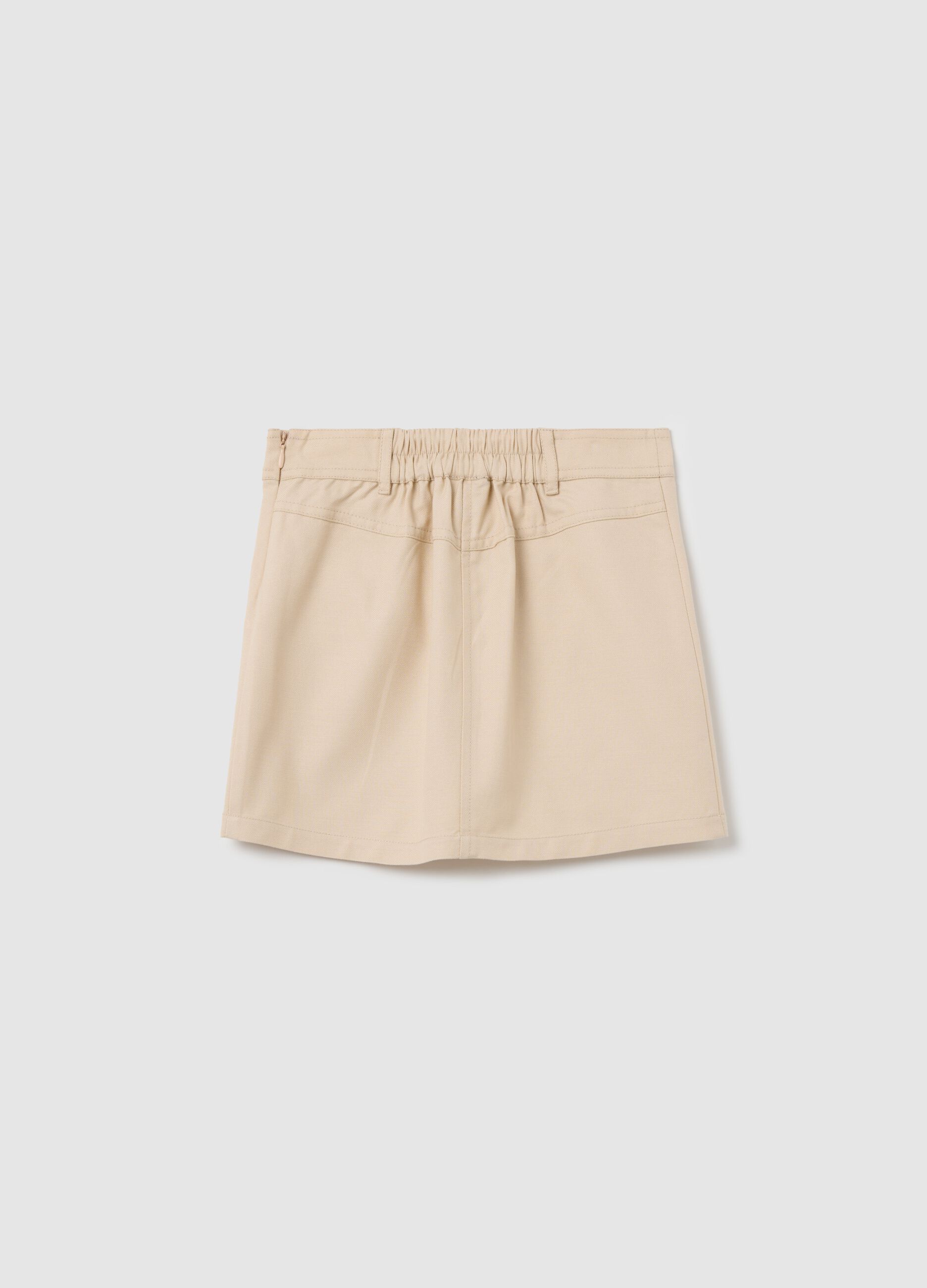 Beige cargo miniskirt