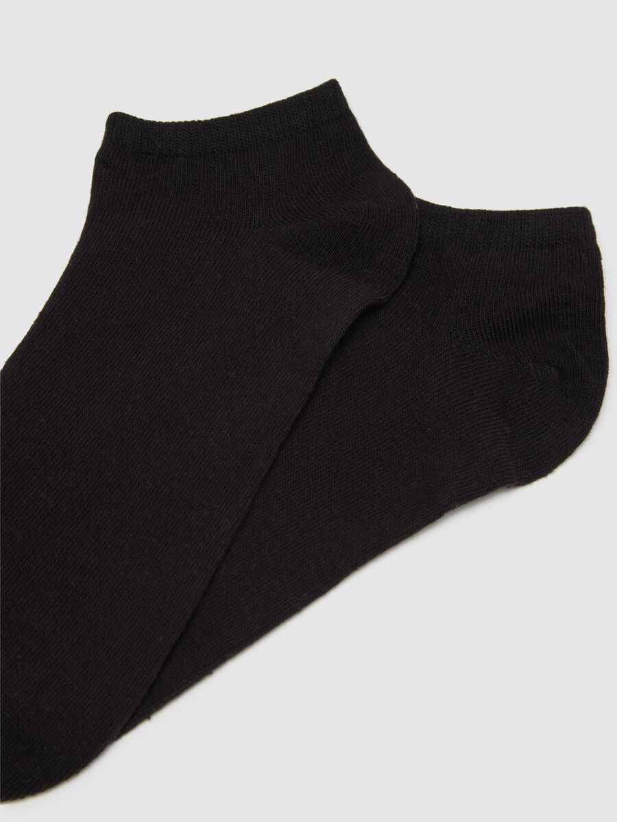 Set of women's short black cotton stretchy socks_1