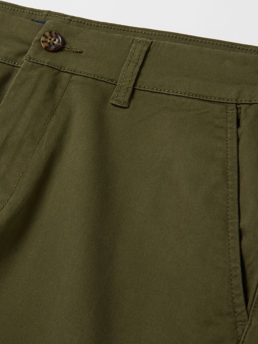 Stretch cotton chino Bermuda shorts_1