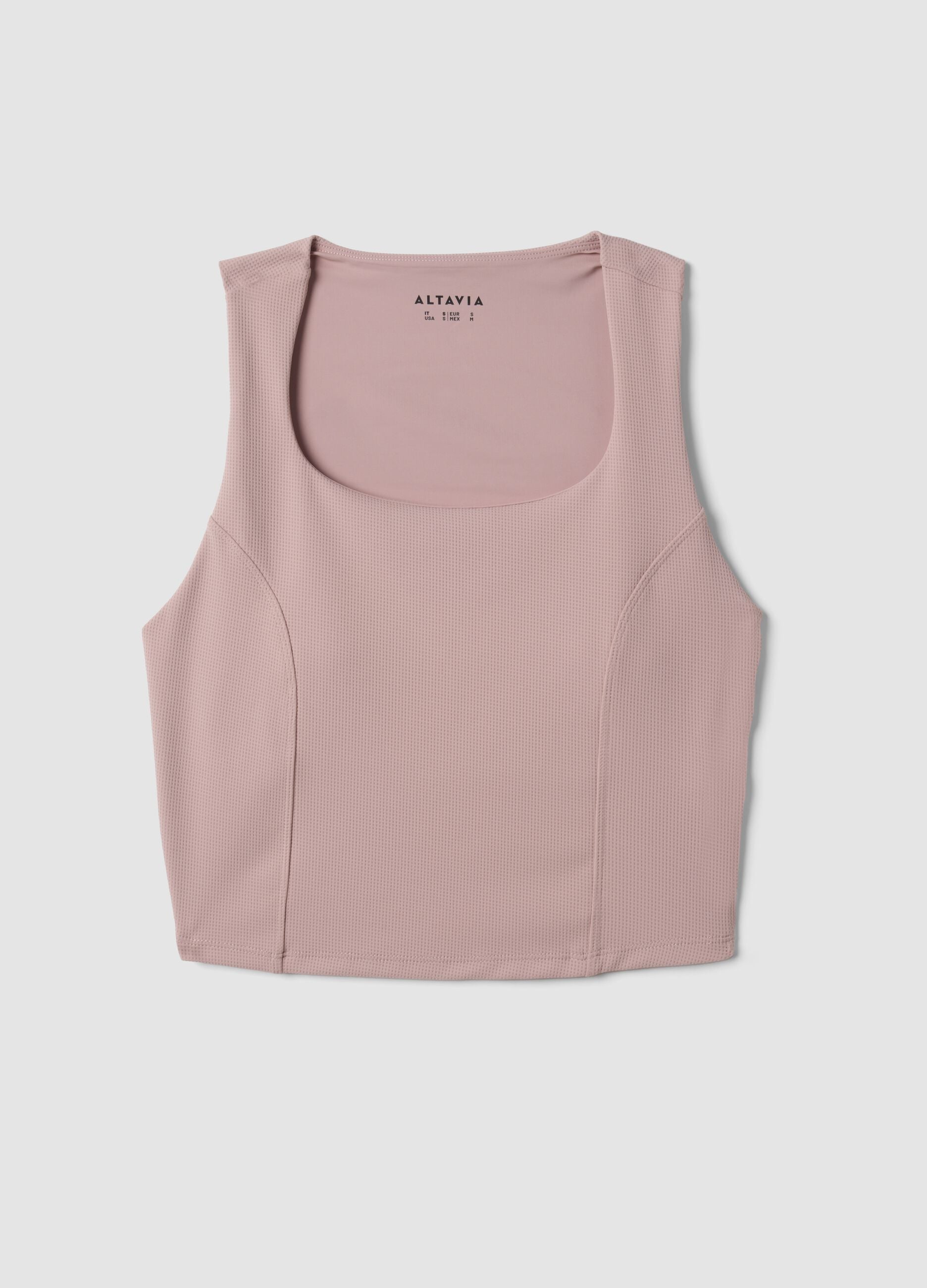 Top rosa crop in tessuto elasticizzato traspirante ALTAVIA STUDIO