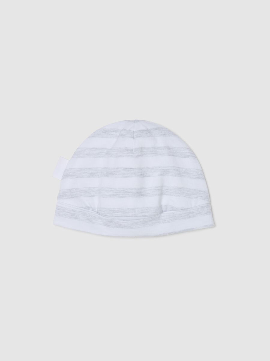 Striped cotton hat with I Love Mum & Dad embroidery_1