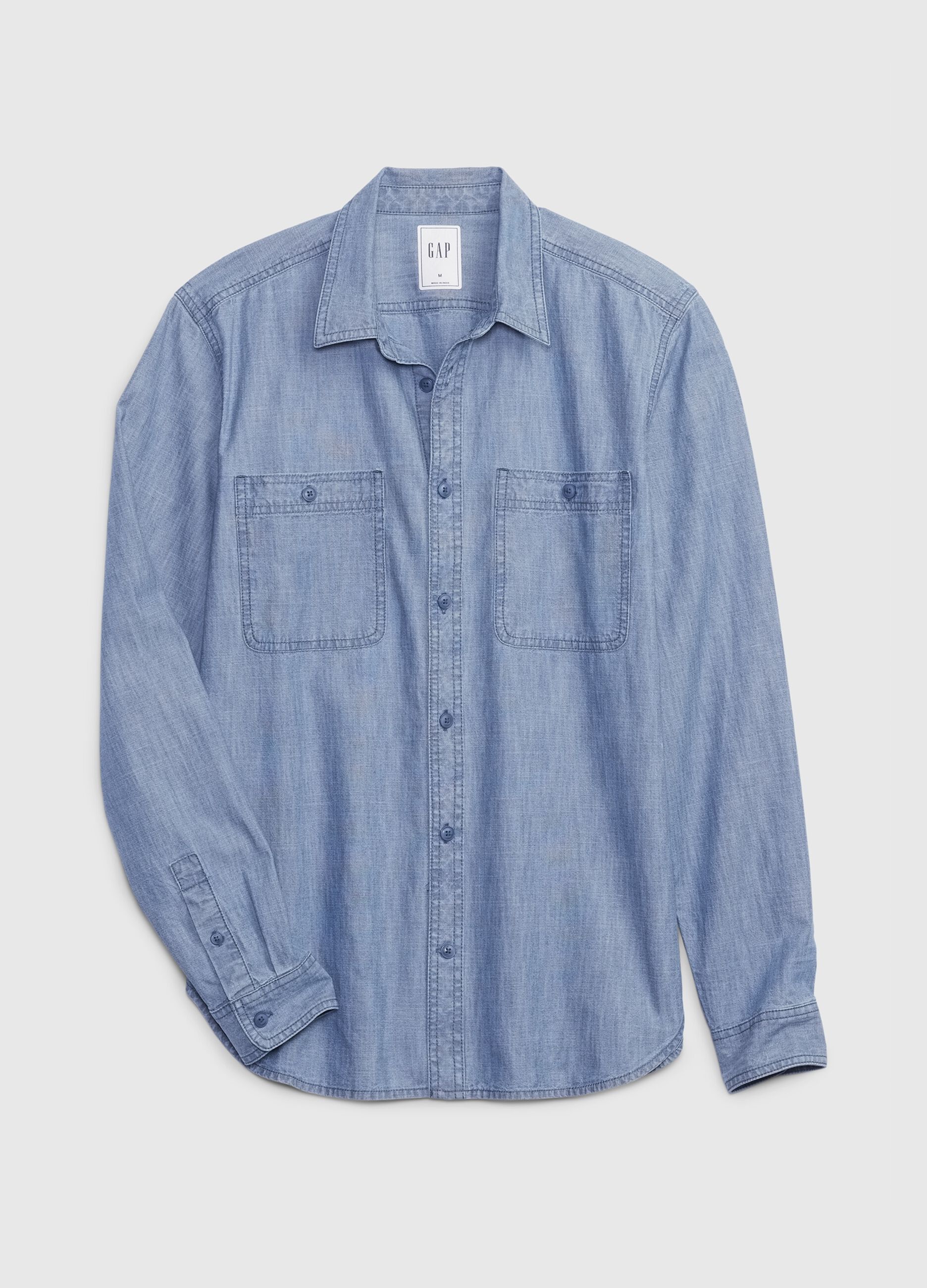 Regular-fit shirt in chambray cotton