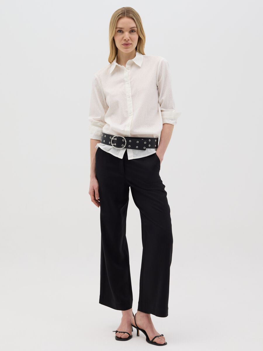 Women’s white shirt in 100% cotton with regular fit_1