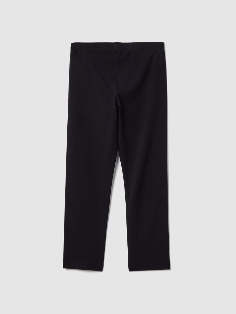Leggings skinny in misto cotone neri da ragazza_4