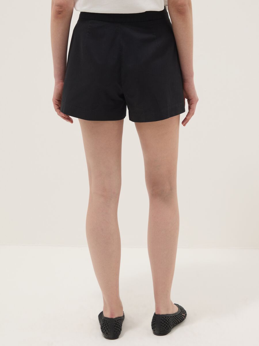 Black pure cotton shorts_2