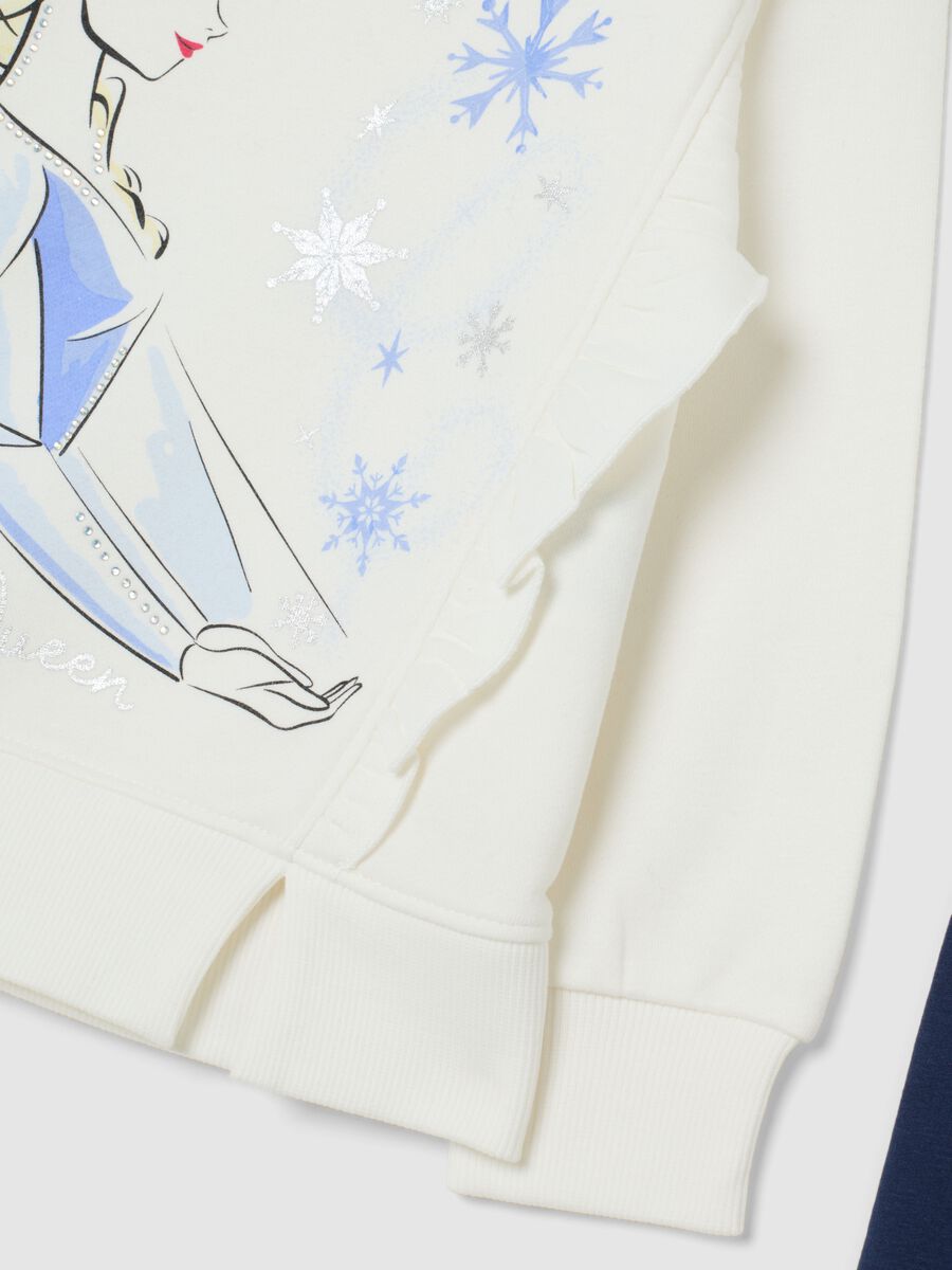 Girls' cotton blend multicolour sweatshirt and leggings set with print_2