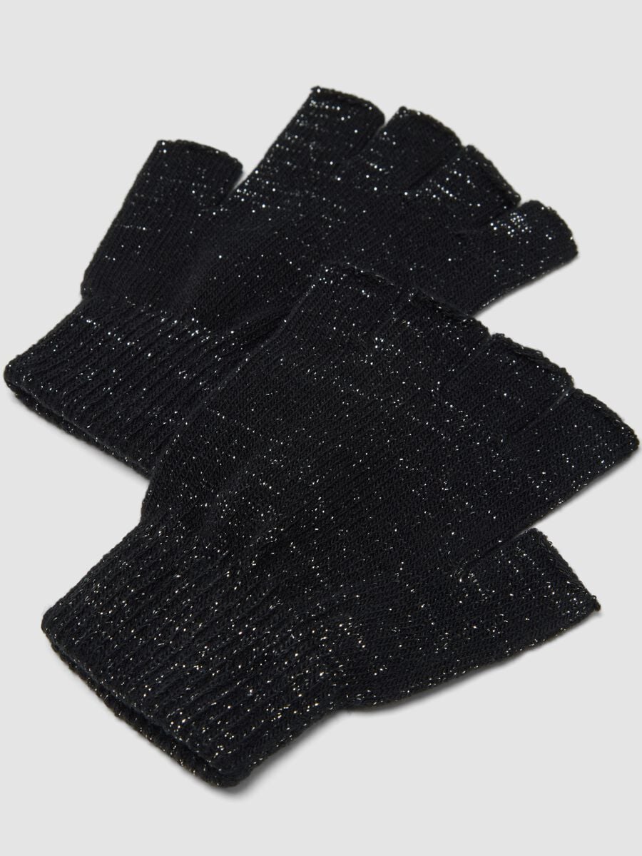 Black stretchy lurex gloves_1