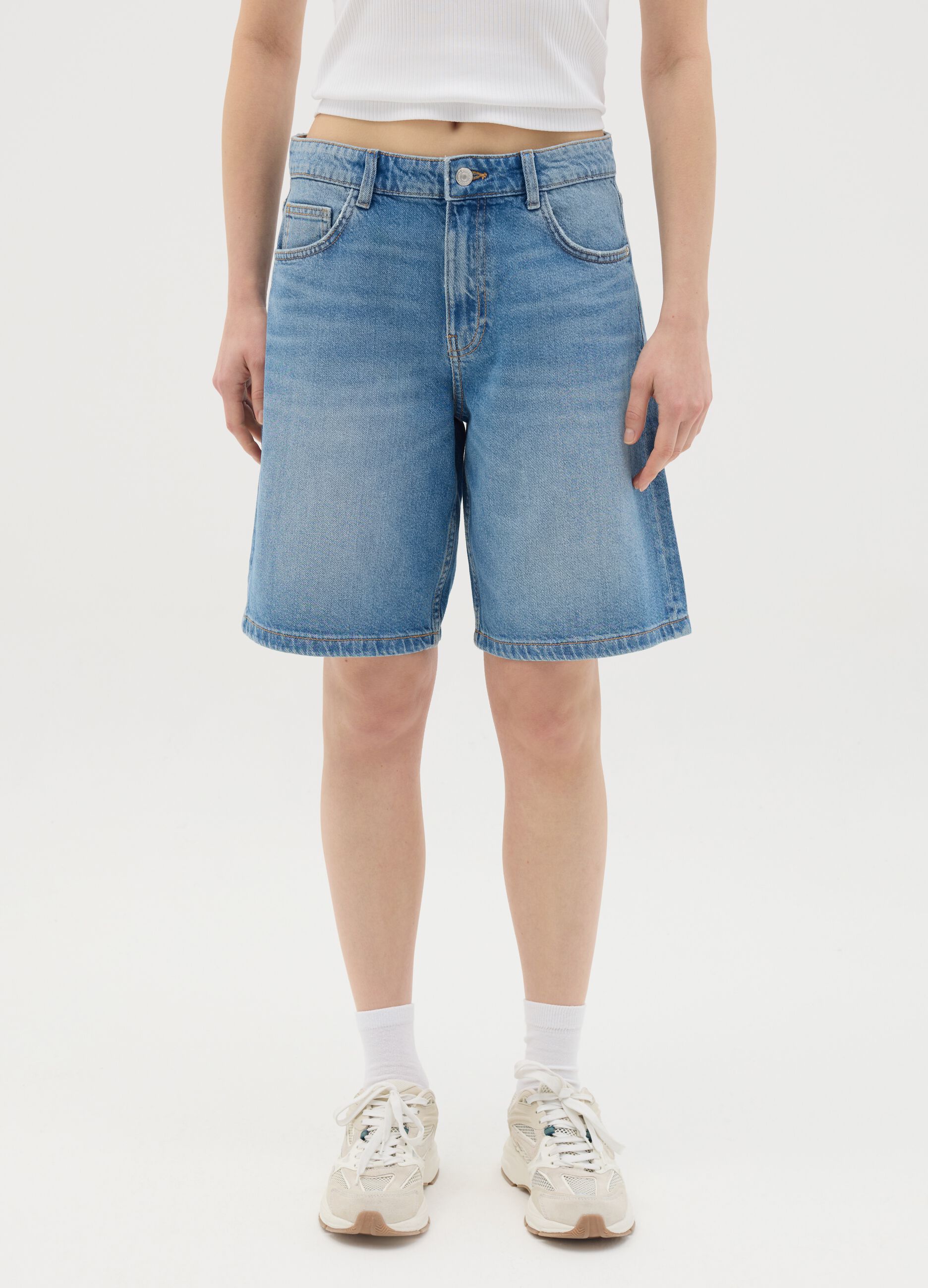 Blue denim Bermuda shorts by Ovs