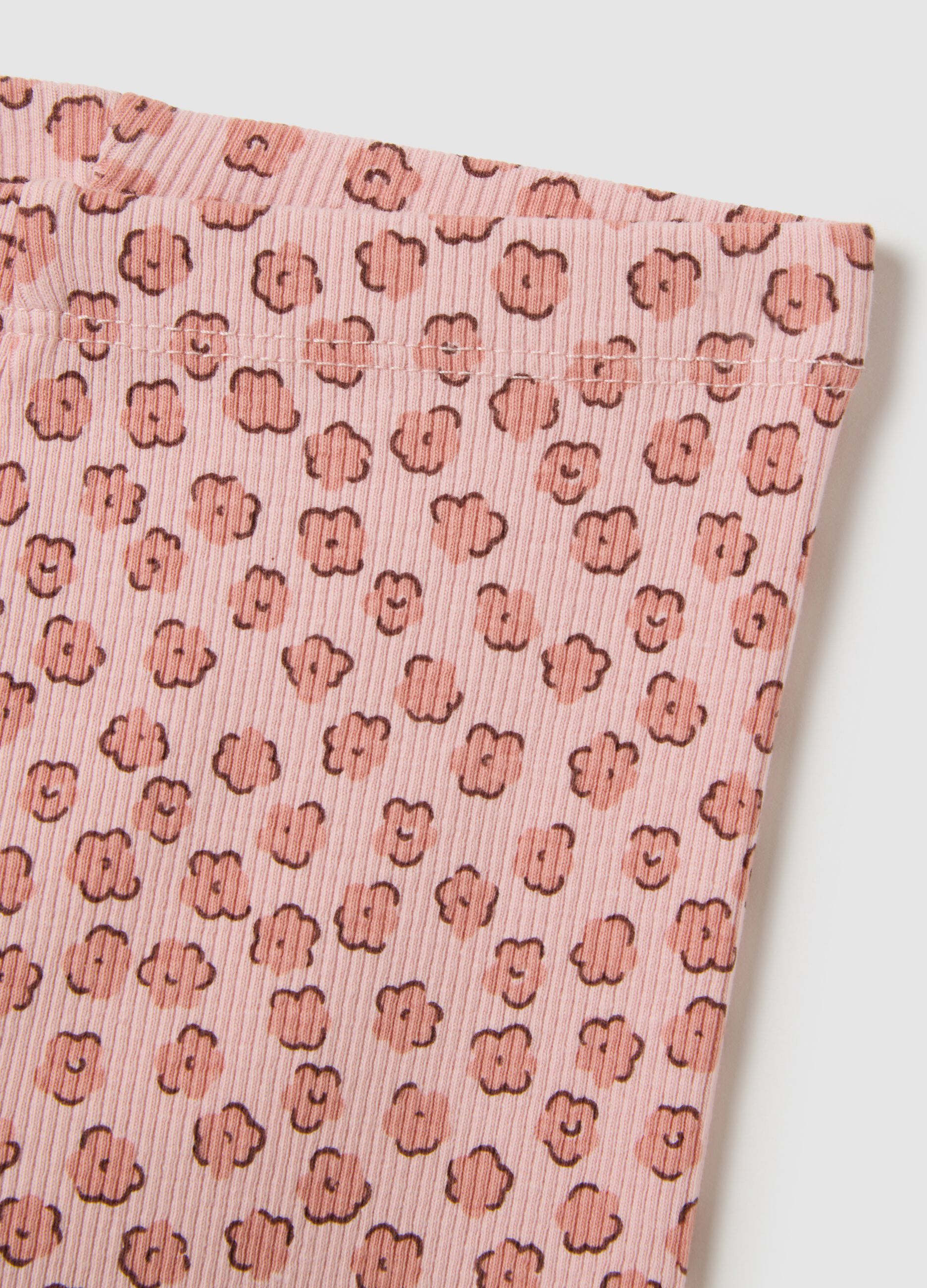 Leggings per bambine in cotone elasticizzato rosa