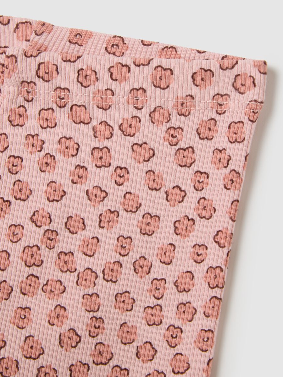Leggings per bambine in cotone elasticizzato rosa_2