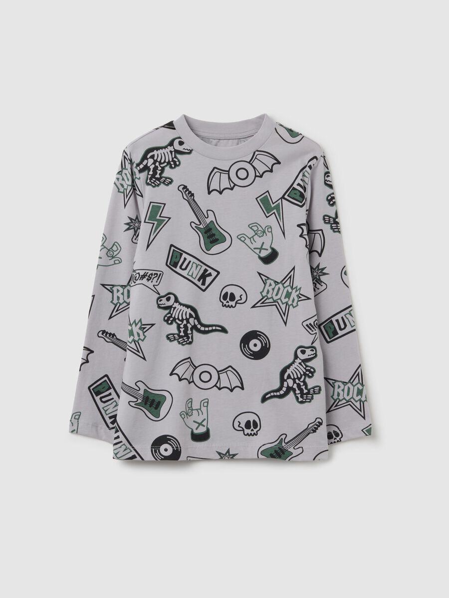 Maglia da bambino in puro cotone grigia regular fit_0