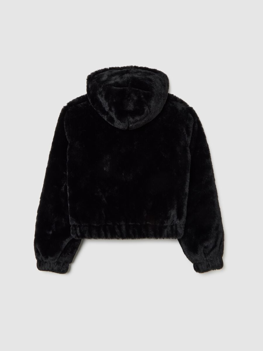 Giacca da ragazza nera regular fit con zip_4