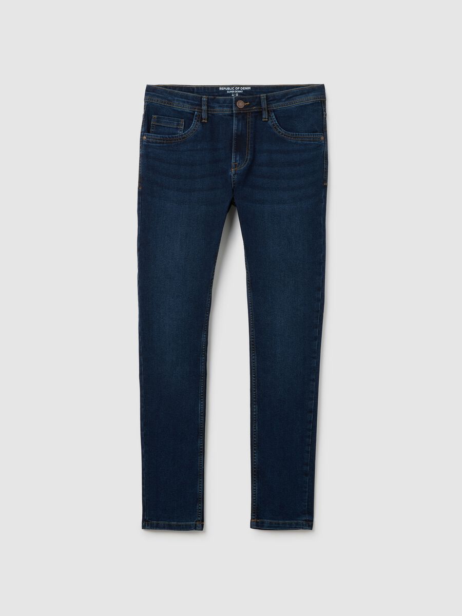 Men's Super Skinny Blue Denim Jeans_4