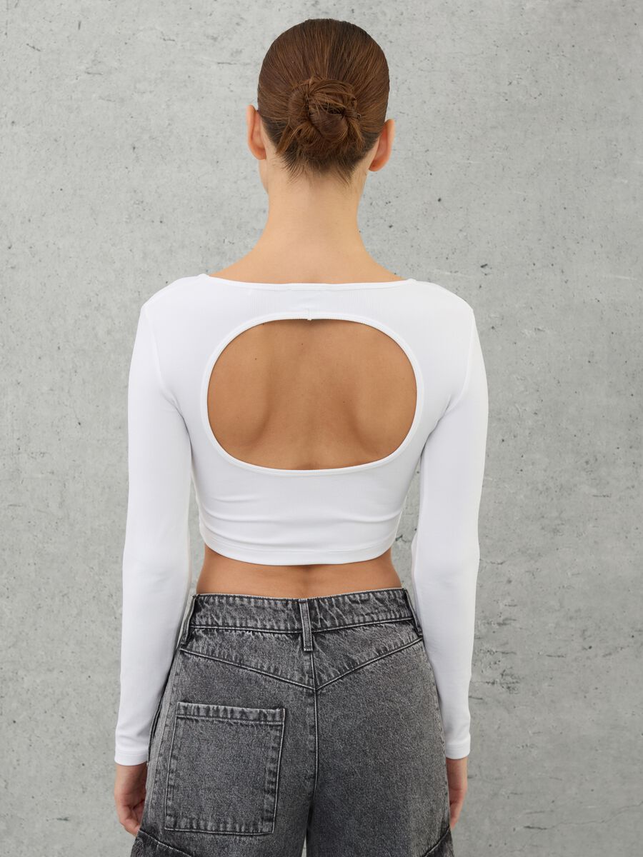 Cut Out Crop Longsleeve White_1
