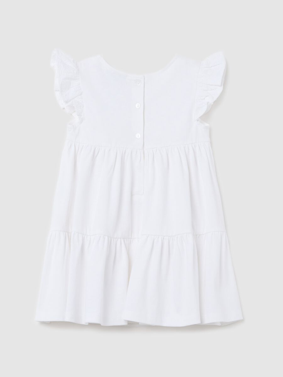 White tiered dress in cotton_1