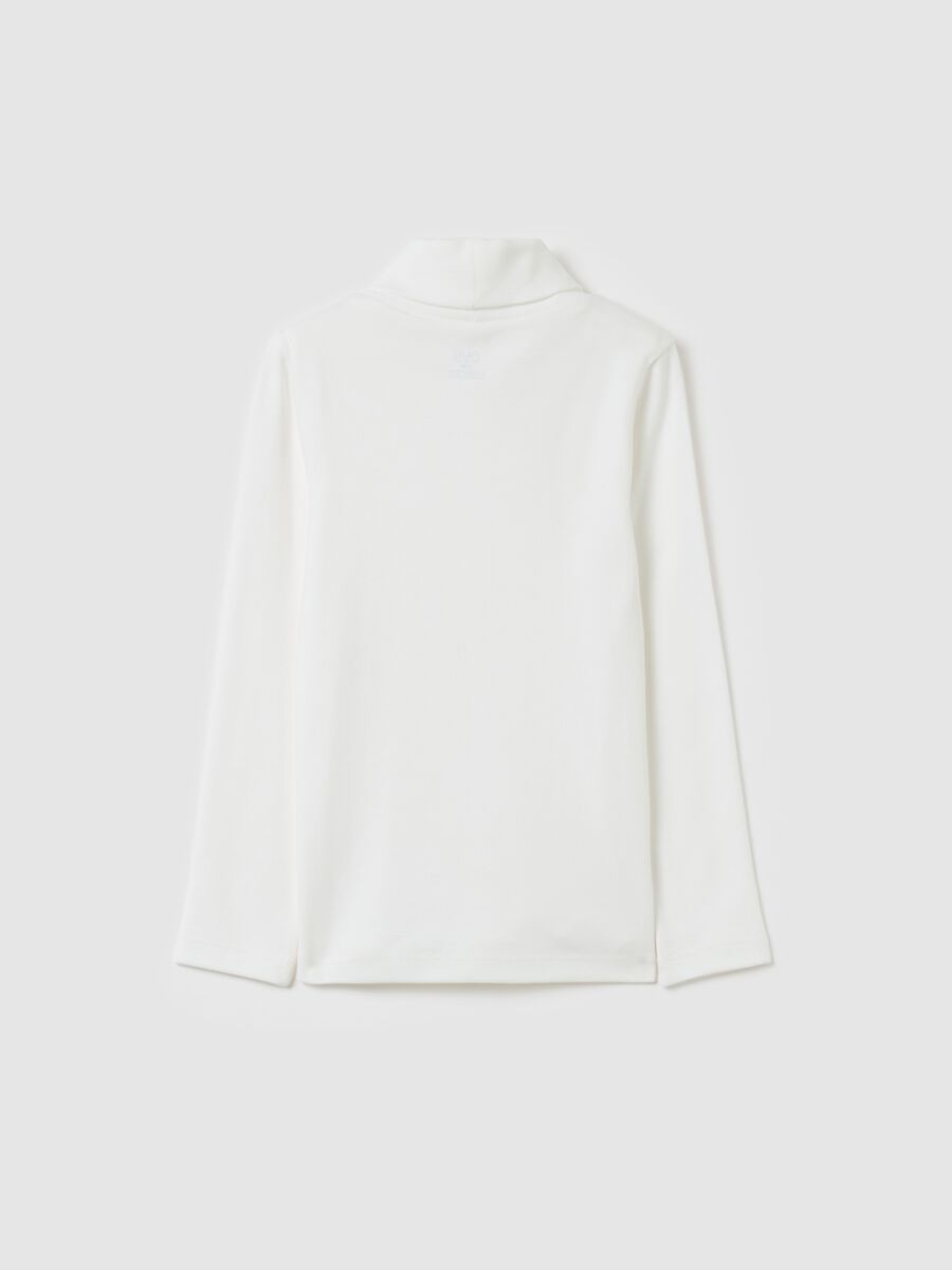 Cotton T-shirt with high neck_1