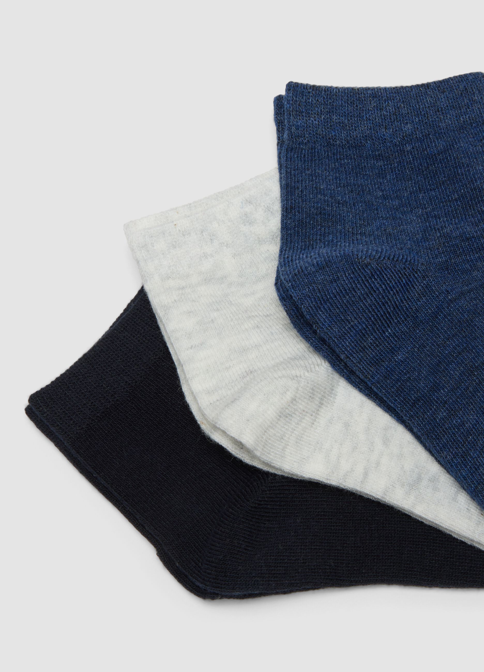 Five-pack of multicolour short socks in stretch organic cotton