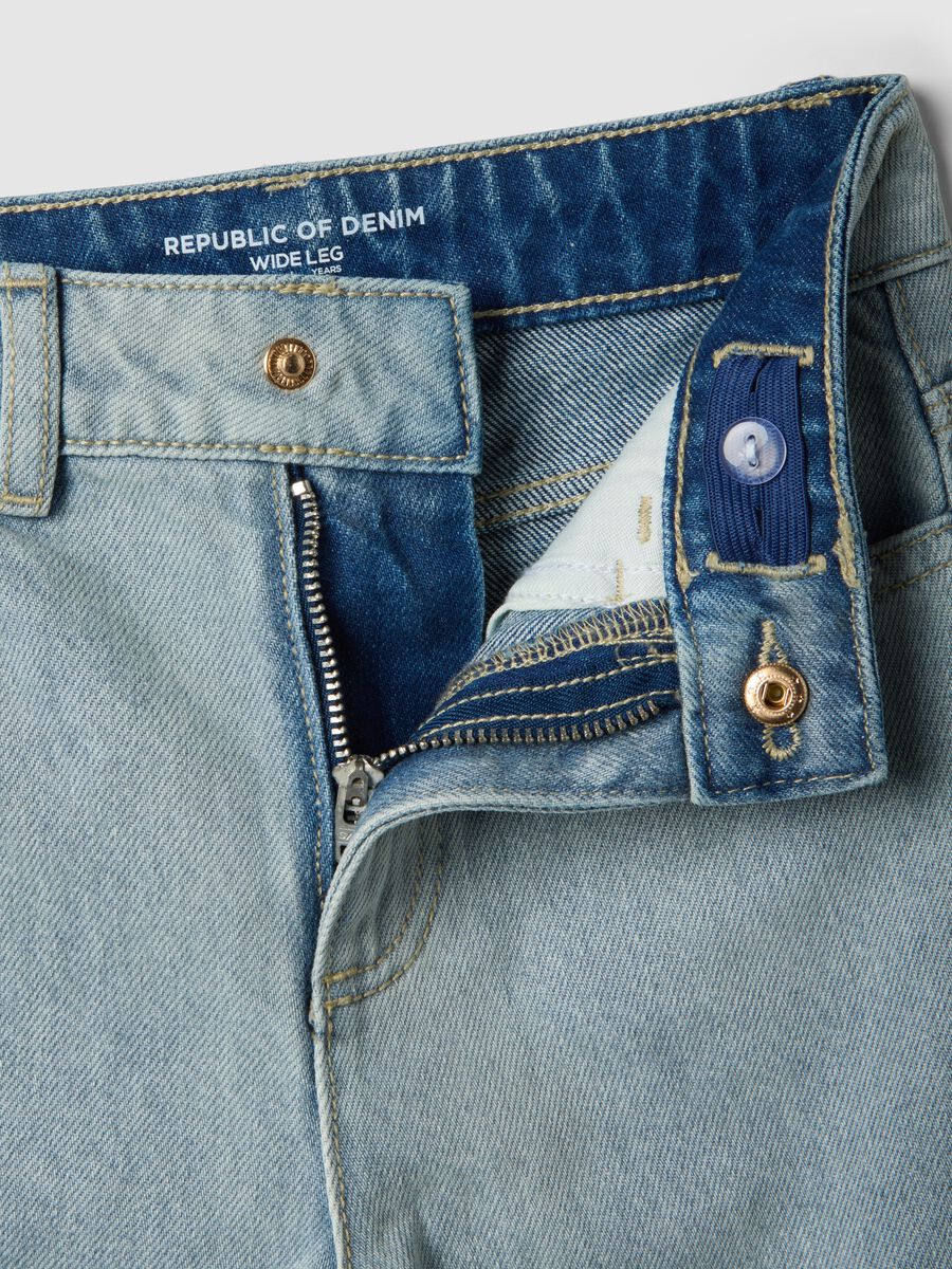 Girls' Super Wide Leg Multicolour Cotton Jeans_2