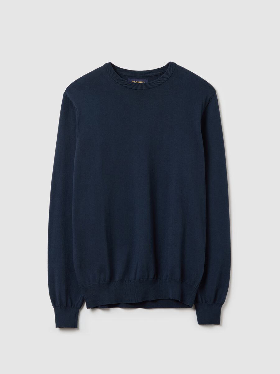 Solid colour pullover with round neck_4