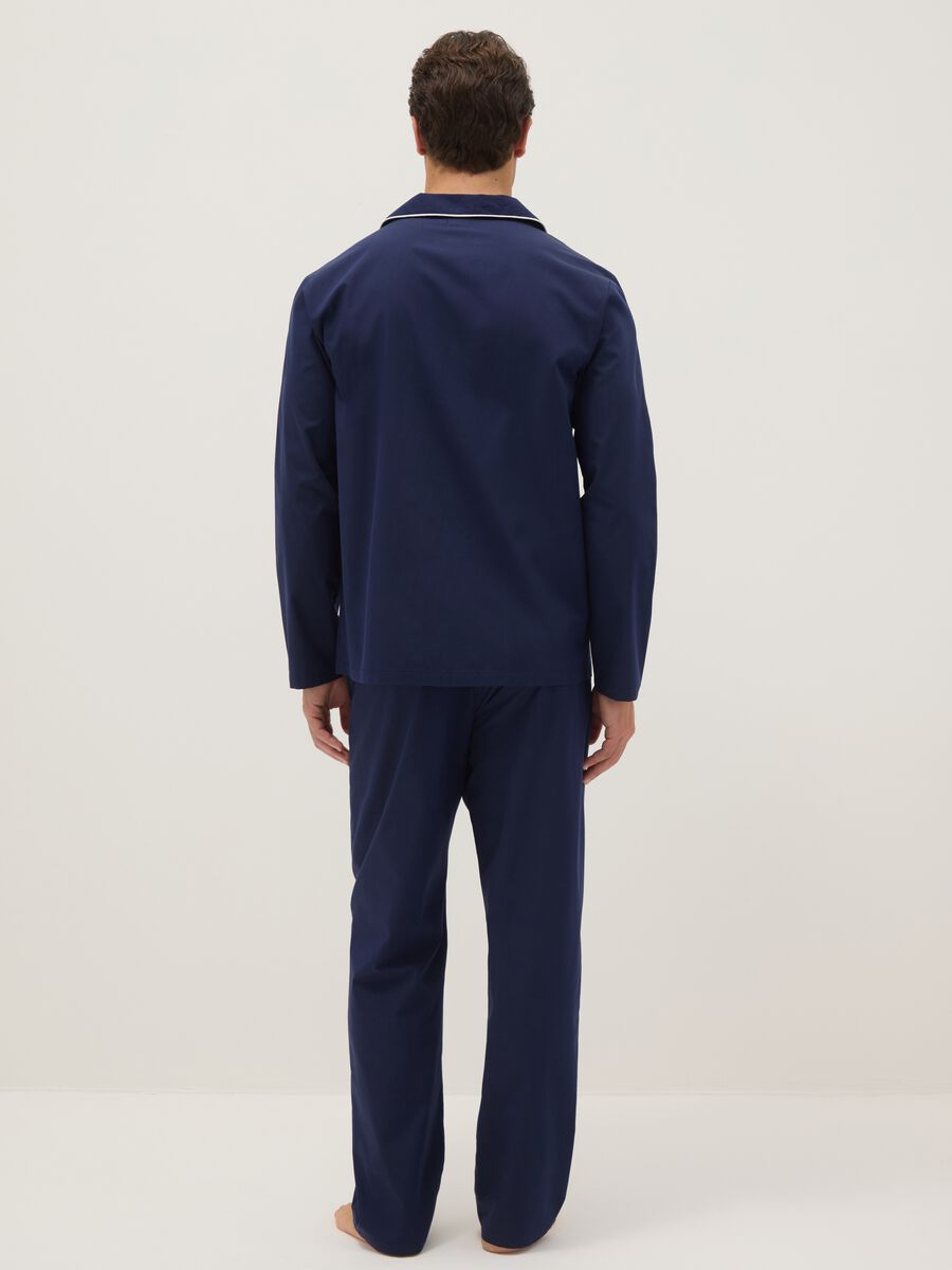 Blue Pure Cotton Regular Fit Pyjamas_2