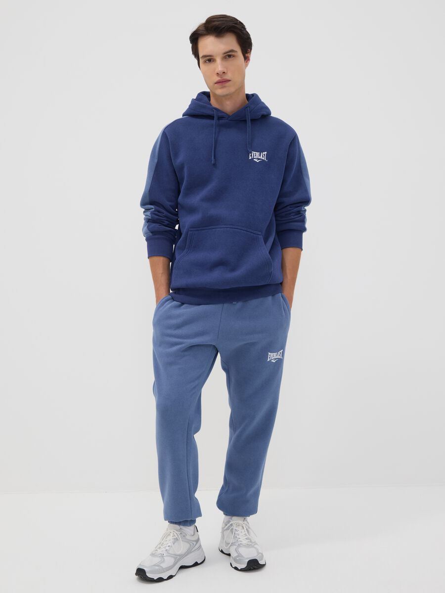Blue cotton-blend hoodie with logo_1