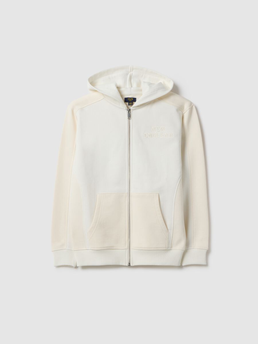 Boys' white pure cotton hoodie relaxed fit_3