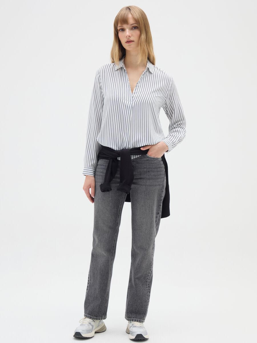 White striped viscose shirt_1