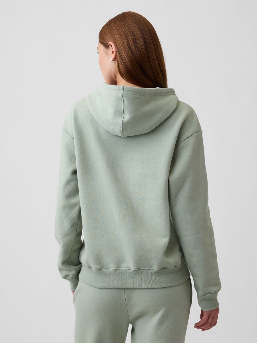 Green cotton-blend hoodie with embroidered GAP logo_2