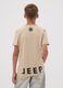 Beige pure cotton T-shirt with front and back print_2