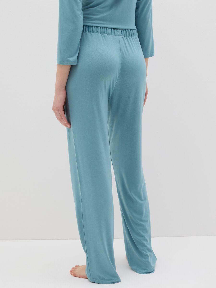 Blue pyjama trousers with drawstring_3
