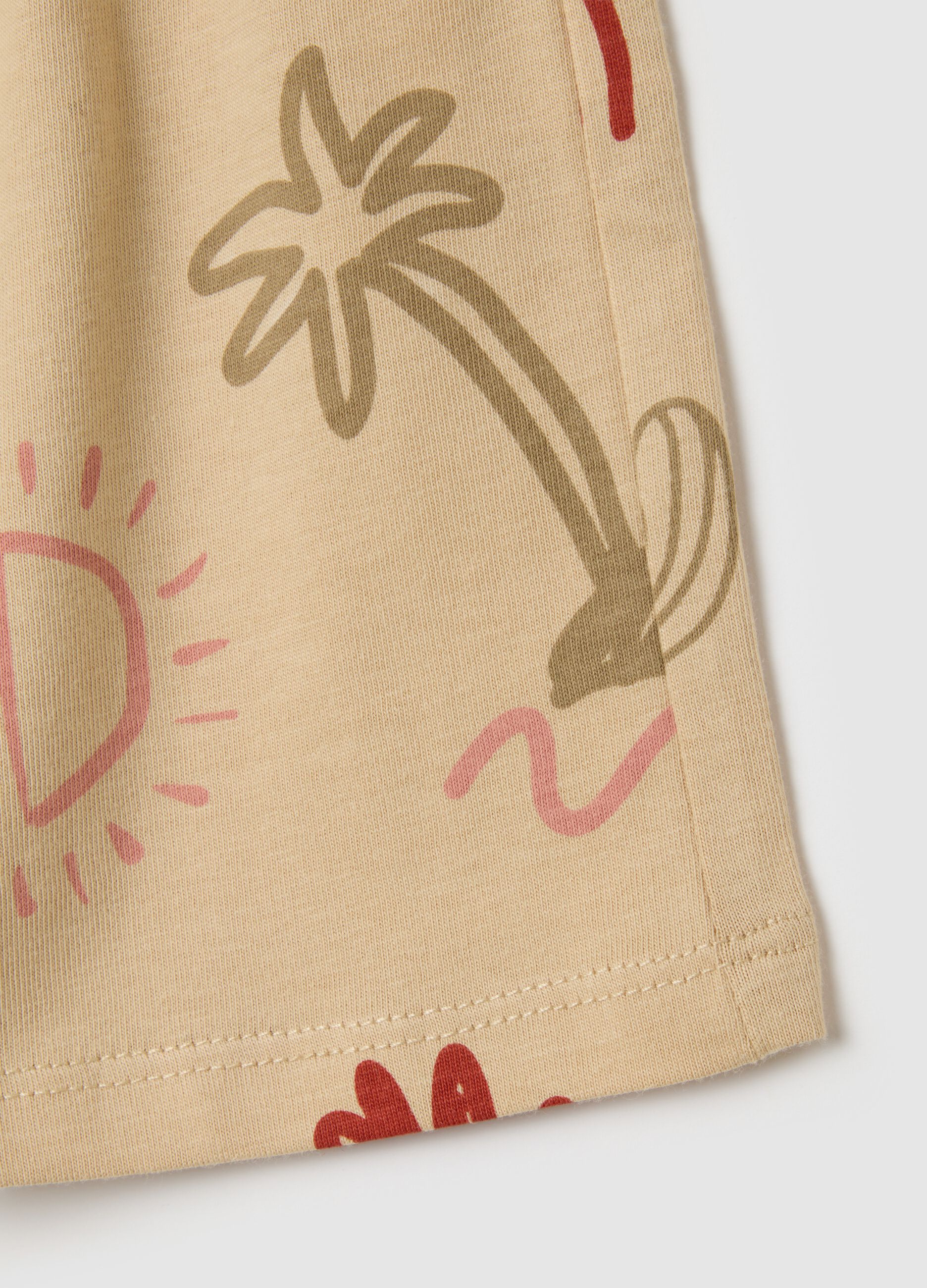 Children's beige pure cotton shorts in regular fit