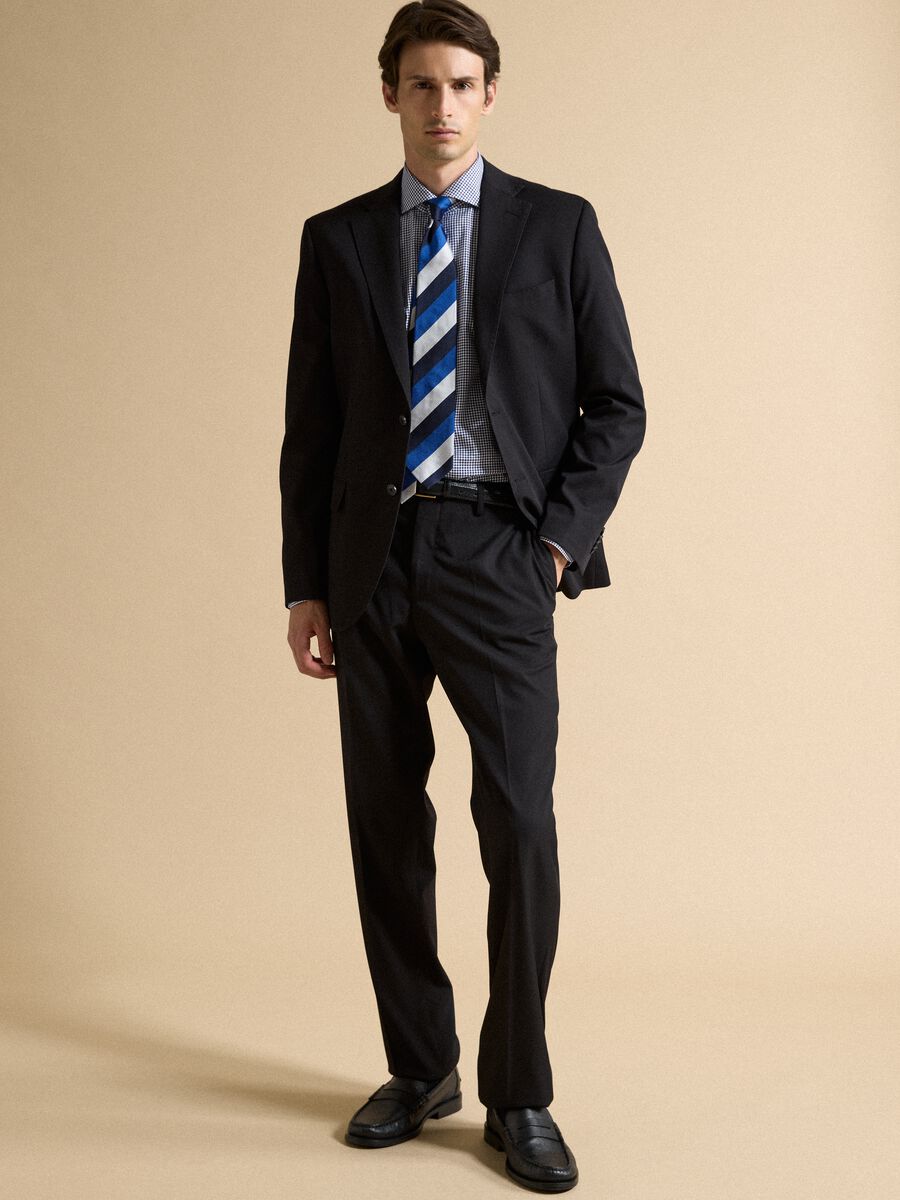Blazer nero in viscosa elasticizzata con revers classici_2