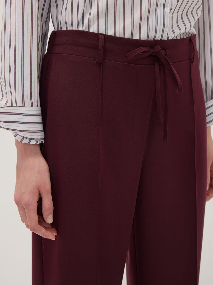 Purple stretch viscose straight-leg trousers_3
