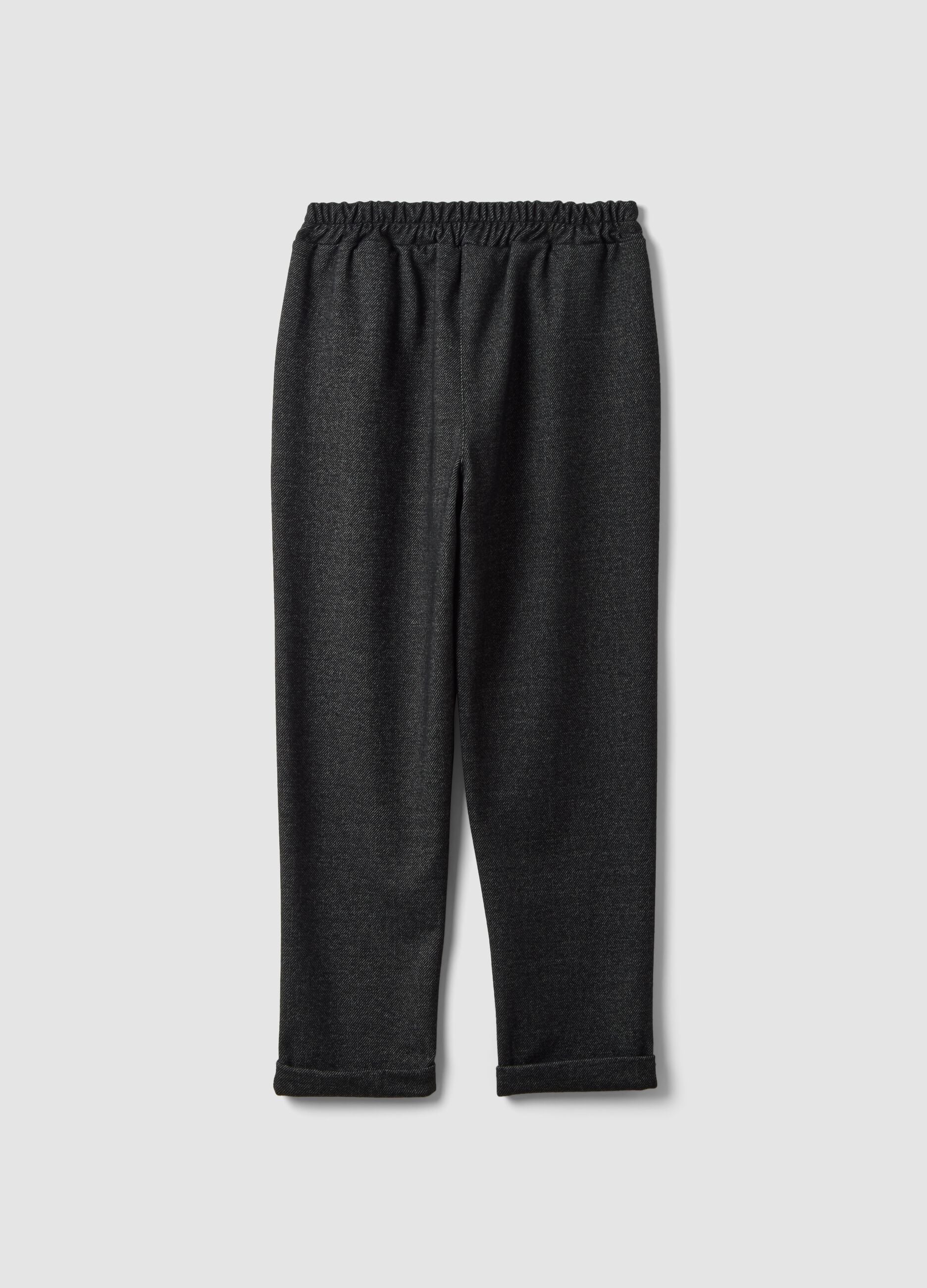 Grey regular-fit formal trousers in stretch viscose
