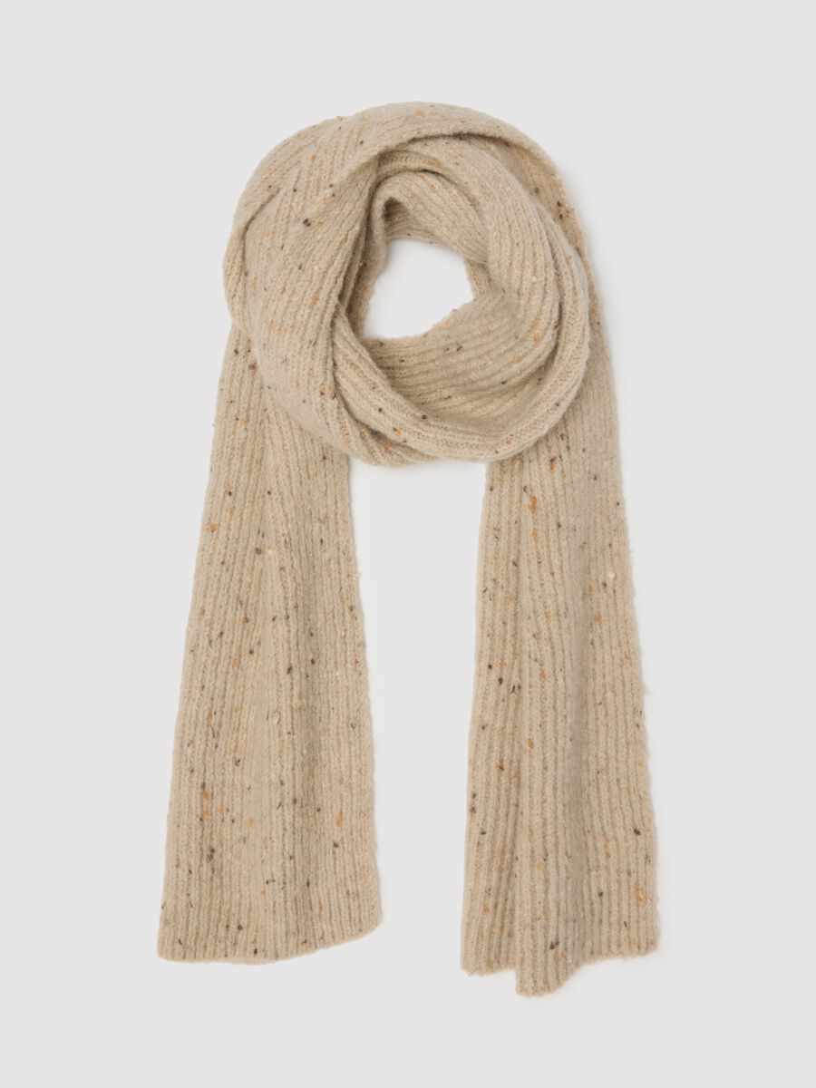 Beige Wool Blend Scarf_0